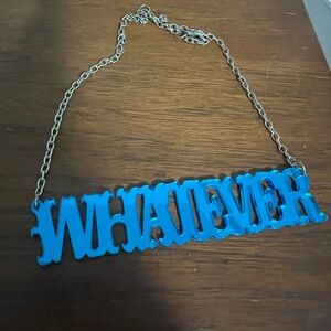 Blue “Whatever” Statement Necklace y2k vintage